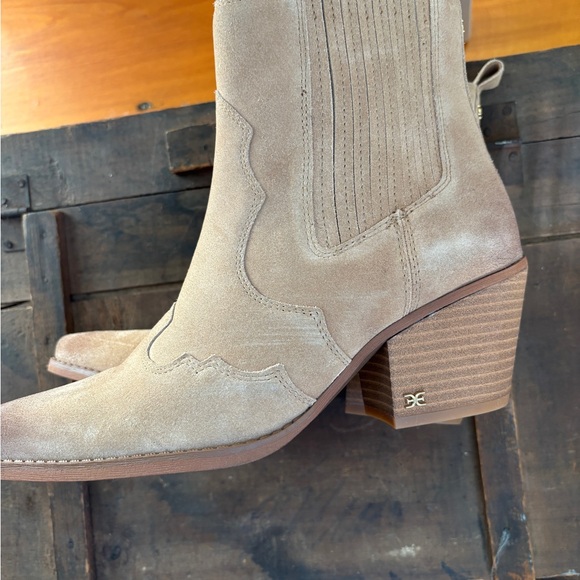 NWOT Sam Edelman West Bootie, leather, western, tan, suede 9.5 boho - Picture 8 of 9